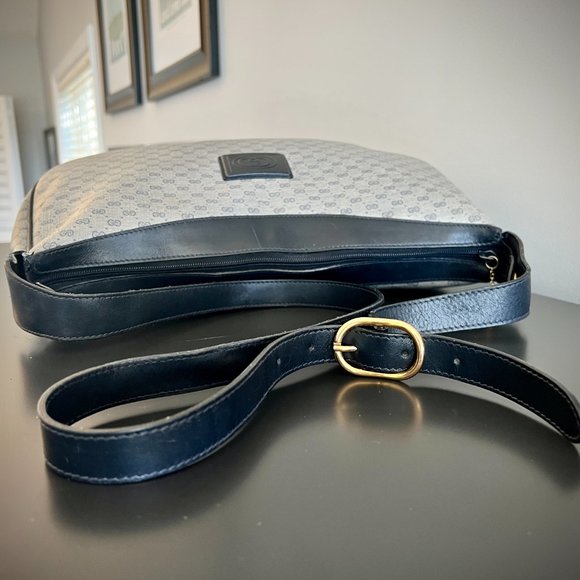 Gucci GG Vintage Hobo in Micro Monogram Canvas Navy/Gray - Picture 4 of 13